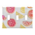 thumbnail image 1 of Yayeee Toggle Light Switch Wall Plate 3-Gang 6.37"x4.48" Decorative Outlet Cover, White Grapefruit Slices, 1 of 7