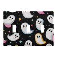 thumbnail image 1 of Yayeee Toggle Light Switch Wall Plate 3-Gang 6.37"x4.48" Decorative Outlet Cover, White Halloween Ghost, 1 of 7