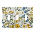 thumbnail image 1 of Yayeee Toggle Light Switch Wall Plate 3-Gang 6.37"x4.48" Decorative Outlet Cover, Yellow Floral, 1 of 7