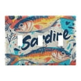 thumbnail image 1 of Yayeee Toggle Light Switch Wall Plate 3-Gang 6.37"x4.48" Decorative Outlet Cover, Yellow Sardines Pattern, 1 of 7