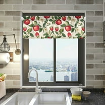 Yayeee Kitchen Valance Rod Pocket 54" x 18" Living Room Window Curtain, Apple Leaves Pattern