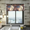 thumbnail image 1 of Yayeee Kitchen Valance Rod Pocket 54" x 18" Living Room Window Curtain, Baseball Pattern, 1 of 6