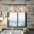 thumbnail image 1 of Yayeee Kitchen Valance Rod Pocket 54" x 18" Living Room Window Curtain, Beige Rainbow Clouds, 1 of 6