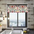 thumbnail image 1 of Yayeee Kitchen Valance Rod Pocket 54" x 18" Living Room Window Curtain, Beige Red Floral, 1 of 6