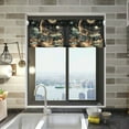 thumbnail image 1 of Yayeee Kitchen Valance Rod Pocket 54" x 18" Living Room Window Curtain, Black Dinosaur, 1 of 6