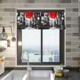 thumbnail image 1 of Yayeee Kitchen Valance Rod Pocket 54" x 18" Living Room Window Curtain, Black Streets, 1 of 6