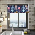 thumbnail image 1 of Yayeee Kitchen Valance Rod Pocket 54" x 18" Living Room Window Curtain, Blue Anchor, 1 of 6