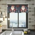 thumbnail image 1 of Yayeee Kitchen Valance Rod Pocket 54" x 18" Living Room Window Curtain, Blue Christmas Santa, 1 of 6