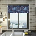 thumbnail image 1 of Yayeee Kitchen Valance Rod Pocket 54" x 18" Living Room Window Curtain, Blue Fireworks Pattern, 1 of 6