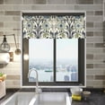 thumbnail image 1 of Yayeee Kitchen Valance Rod Pocket 54" x 18" Living Room Window Curtain, Blue Floral Pattern, 1 of 6