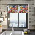 thumbnail image 1 of Yayeee Kitchen Valance Rod Pocket 54" x 18" Living Room Window Curtain, Blue Floral Tomatoes, 1 of 6
