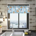 thumbnail image 1 of Yayeee Kitchen Valance Rod Pocket 54" x 18" Living Room Window Curtain, Blue Halloween Ghosts, 1 of 6