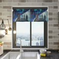 thumbnail image 1 of Yayeee Kitchen Valance Rod Pocket 54" x 18" Living Room Window Curtain, Blue Planet, 1 of 6