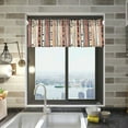 thumbnail image 1 of Yayeee Kitchen Valance Rod Pocket 54" x 18" Living Room Window Curtain, Brown Abstract Dots, 1 of 6