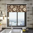 thumbnail image 1 of Yayeee Kitchen Valance Rod Pocket 54" x 18" Living Room Window Curtain, Brown Floral, 1 of 6