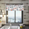 thumbnail image 1 of Yayeee Kitchen Valance Rod Pocket 54" x 18" Living Room Window Curtain, Cartoon Blue Houses, 1 of 6