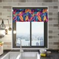 thumbnail image 1 of Yayeee Kitchen Valance Rod Pocket 54" x 18" Living Room Window Curtain, Colorful Art Leaves Pattern, 1 of 6
