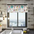 thumbnail image 1 of Yayeee Kitchen Valance Rod Pocket 54" x 18" Living Room Window Curtain, Colorful School, 1 of 6