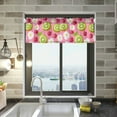 thumbnail image 1 of Yayeee Kitchen Valance Rod Pocket 54" x 18" Living Room Window Curtain, Floral Raspberries, 1 of 6