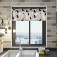 thumbnail image 1 of Yayeee Kitchen Valance Rod Pocket 54" x 18" Living Room Window Curtain, Gray Cartoon Pattern, 1 of 6
