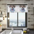 thumbnail image 1 of Yayeee Kitchen Valance Rod Pocket 54" x 18" Living Room Window Curtain, Gray Cute Dog Artist, 1 of 6