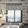 thumbnail image 1 of Yayeee Kitchen Valance Rod Pocket 54" x 18" Living Room Window Curtain, Gray Halloween Dancing, 1 of 6