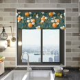 thumbnail image 1 of Yayeee Kitchen Valance Rod Pocket 54" x 18" Living Room Window Curtain, Green Floral Orange, 1 of 6