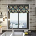 thumbnail image 1 of Yayeee Kitchen Valance Rod Pocket 54" x 18" Living Room Window Curtain, Green Peacock Pattern, 1 of 6