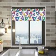 thumbnail image 1 of Yayeee Kitchen Valance Rod Pocket 54" x 18" Living Room Window Curtain, Green Simple Triangles, 1 of 6