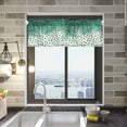 thumbnail image 1 of Yayeee Kitchen Valance Rod Pocket 54" x 18" Living Room Window Curtain, Green and White Pattern, 1 of 6