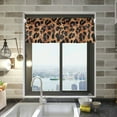 thumbnail image 1 of Yayeee Kitchen Valance Rod Pocket 54" x 18" Living Room Window Curtain, Leopard Pattern, 1 of 6