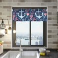 thumbnail image 1 of Yayeee Kitchen Valance Rod Pocket 54" x 18" Living Room Window Curtain, Light Blue Anchor, 1 of 6