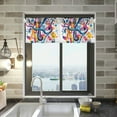 thumbnail image 1 of Yayeee Kitchen Valance Rod Pocket 54" x 18" Living Room Window Curtain, Musical Pattern, 1 of 6