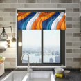 thumbnail image 1 of Yayeee Kitchen Valance Rod Pocket 54" x 18" Living Room Window Curtain, Orange Abstract Wavy, 1 of 6