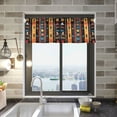 thumbnail image 1 of Yayeee Kitchen Valance Rod Pocket 54" x 18" Living Room Window Curtain, Orange Geometric, 1 of 6