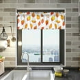 thumbnail image 1 of Yayeee Kitchen Valance Rod Pocket 54" x 18" Living Room Window Curtain, Orange Leaves, 1 of 6