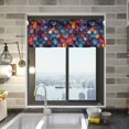 thumbnail image 1 of Yayeee Kitchen Valance Rod Pocket 54" x 18" Living Room Window Curtain, Purple Dragon Scales Pattern, 1 of 6