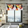 thumbnail image 1 of Yayeee Kitchen Valance Rod Pocket 54" x 18" Living Room Window Curtain, Purple Triangles, 1 of 6