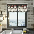 thumbnail image 1 of Yayeee Kitchen Valance Rod Pocket 54" x 18" Living Room Window Curtain, Red Snowmen, 1 of 6
