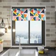 thumbnail image 1 of Yayeee Kitchen Valance Rod Pocket 54" x 18" Living Room Window Curtain, Red Triangles, 1 of 6
