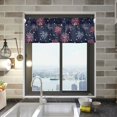 thumbnail image 1 of Yayeee Kitchen Valance Rod Pocket 54" x 18" Living Room Window Curtain, Red and Blue Fireworks Pattern, 1 of 6
