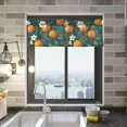thumbnail image 1 of Yayeee Kitchen Valance Rod Pocket 54" x 18" Living Room Window Curtain, Retro Floral Orange, 1 of 6