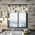 thumbnail image 1 of Yayeee Kitchen Valance Rod Pocket 54" x 18" Living Room Window Curtain, Small Black Flowers, 1 of 6