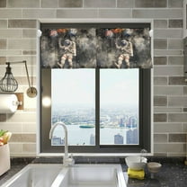 Yayeee Kitchen Valance Rod Pocket 54" x 18" Living Room Window Curtain, Watercolor Space