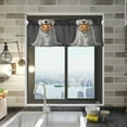 thumbnail image 1 of Yayeee Kitchen Valance Rod Pocket 54" x 18" Living Room Window Curtain, White Halloween Dog, 1 of 6