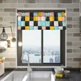 thumbnail image 1 of Yayeee Kitchen Valance Rod Pocket 54" x 18" Living Room Window Curtain, Yellow Checkered Pattern, 1 of 6