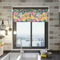 thumbnail image 1 of Yayeee Kitchen Valance Rod Pocket 54" x 18" Living Room Window Curtain, Yellow Floral Wave, 1 of 6