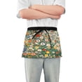 thumbnail image 1 of Yayeee Waist Apron with Pockets for Cooking Waterproof Half Server Aprons, Beige Floral Garden, 1 of 7