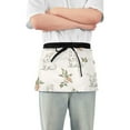 thumbnail image 1 of Yayeee Waist Apron with Pockets for Cooking Waterproof Half Server Aprons, Beige Rabbits and Carrots, 1 of 7