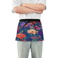 thumbnail image 1 of Yayeee Waist Apron with Pockets for Cooking Waterproof Half Server Aprons, Blooming Flowers Pattern, 1 of 7